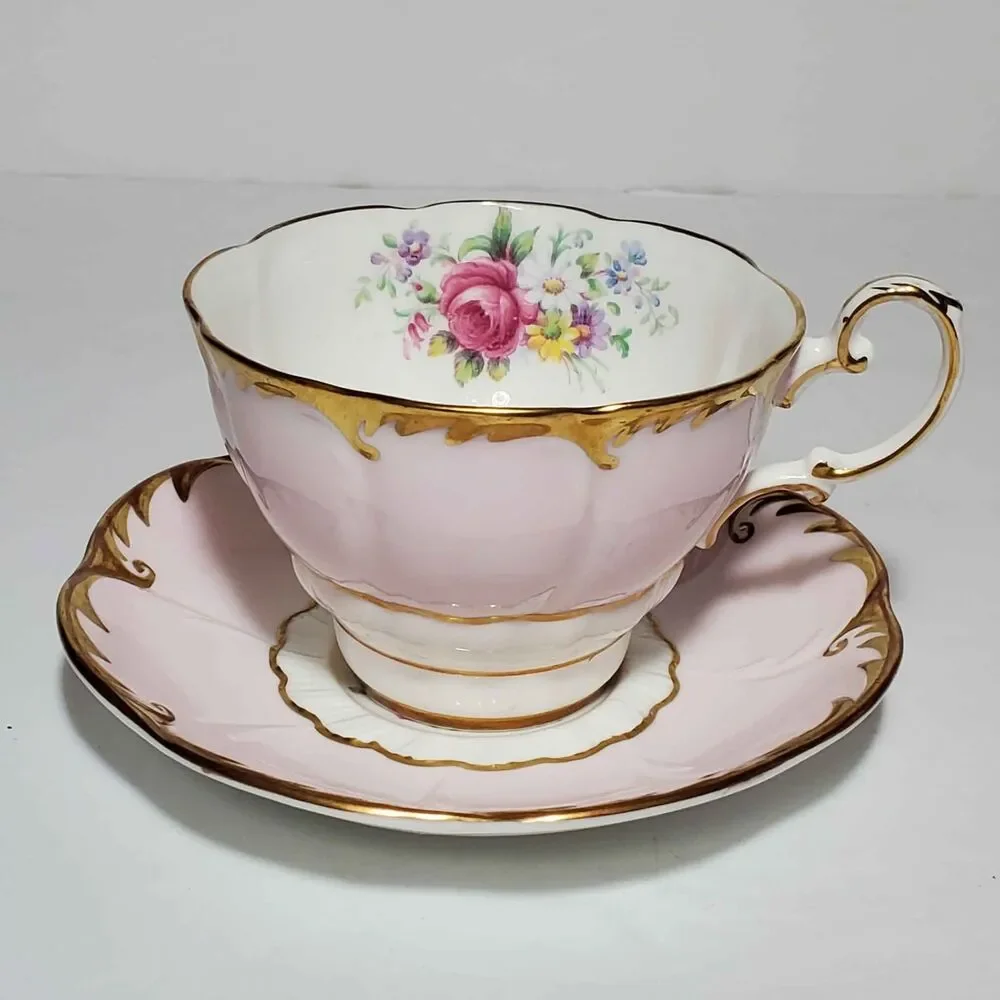 Paragon Teacup and Saucer Pink Floral Vintage